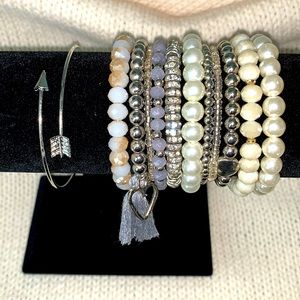 White and Silver Bracelets